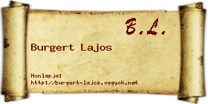 Burgert Lajos névjegykártya